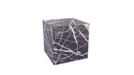 cubic stone material 3d rendering isolated include clipping path on white background