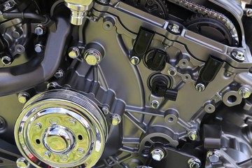 Full frame of a small vehicle engine