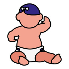 cute little girl baby character