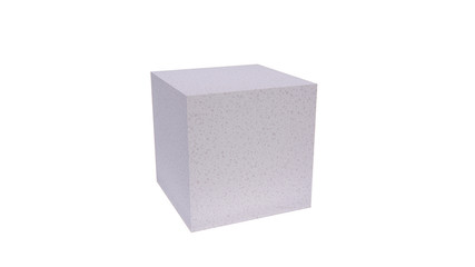 cubic stone material 3d rendering isolated include clipping path on white background