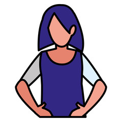 beautiful and young woman character
