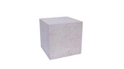 cubic stone material 3d rendering isolated include clipping path on white background