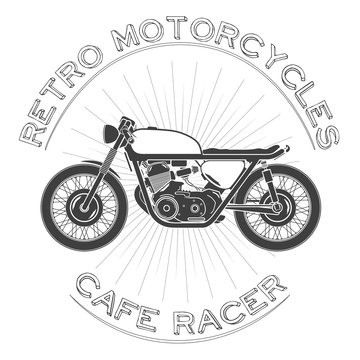 white caferacer, vintage motorcycle.