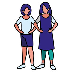 Obraz premium couple of girls avatars characters