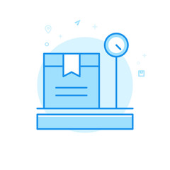 Weight Control Flat Vector Icon, Symbol, Pictogram, Sign. Light Blue Monochrome Design. Editable Stroke