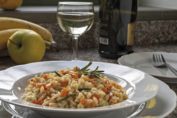 risotto alle carote e rosmarino