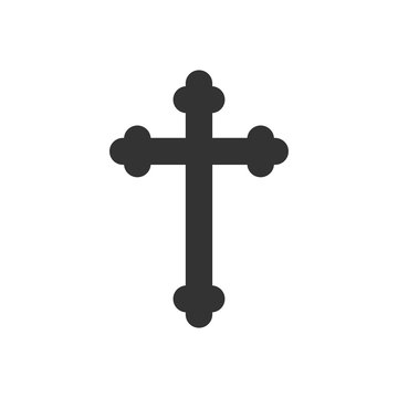 Orthodox cross icon. Flat design. Vector illustration.