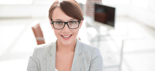 close up. portrait of a modern business woman.