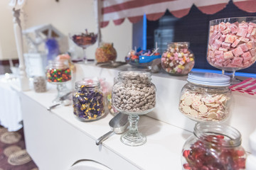Wedding sweet stall for an evening reception