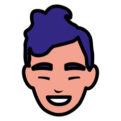 young man head avatar character