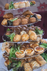 Party food at a wedding celebration