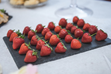 Party food strawberries at a wedding