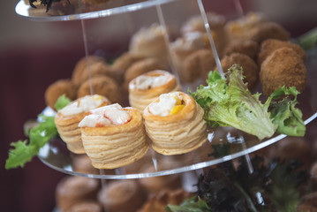 Party food at a wedding celebration