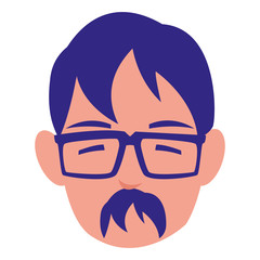 young man with glasses head