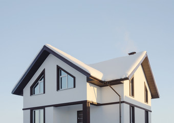 Modern country house, winter time