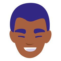 young man black head avatar character