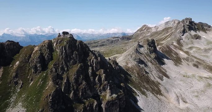 Sightseeing flight around the Mountains in Switzerland with a beautiful panorama and Mountain View