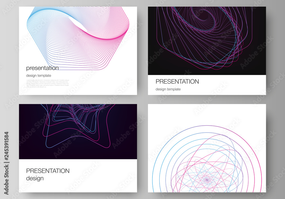 Poster vector illustration of the editable layout of the presentation slides design business templates. ran