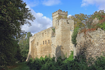 Fototapeta na wymiar The Eckartsburg castle in Saxony-Anhalt in Germany