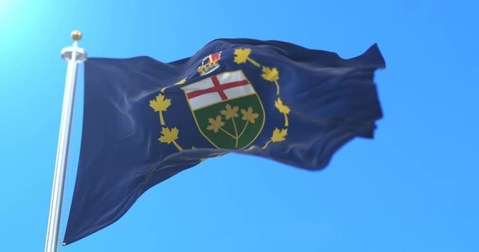 Flag of the Lieutenant Governor of Ontario, Canada. Loop
