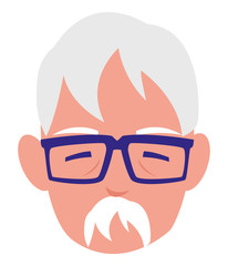 cute grandfather head avatar character