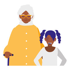 black grandmother with granddaughter