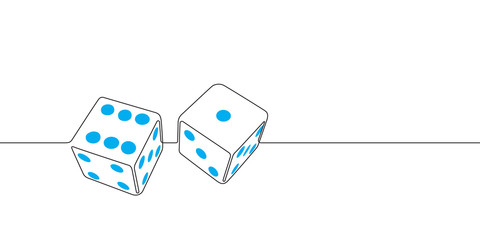 Dice Continuous Line Vector Graphic