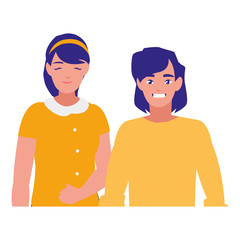 young couple avatars characters