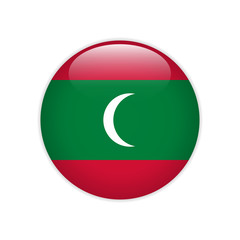 Fototapeta premium Maldives flag on button