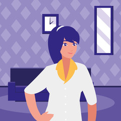 beautiful and young woman character