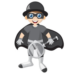 Cute detective. Isolated on white background. Vector illustration. 