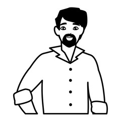 young man with beard avatar character