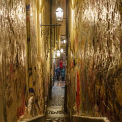 A very narrow alley in Gamla Stan, Stockholm