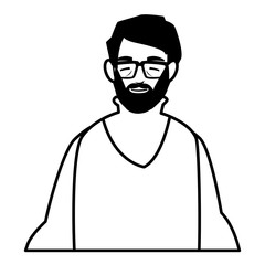 young man with beard avatar character