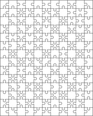 Vector illustration of big white puzzle, separate parts