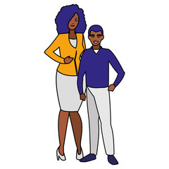 young couple black avatars characters