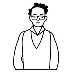 young man with glasses avatar character