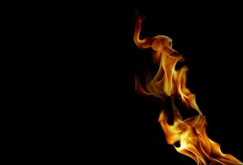  Fire illustration with a black background