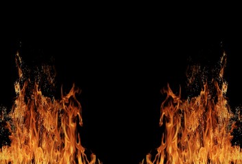  Fire illustration with a black background