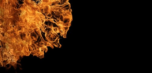 Fire illustration with a black background
