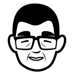 cute grandfather head avatar character