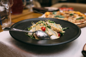 dishes on the table