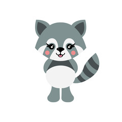 cartoon cute raccoon