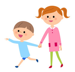 女の子と男の子　きょうだい