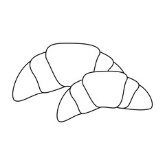 Croissant french breads in black and white