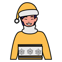 young man with winter clothes