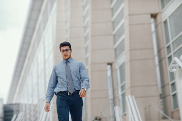 businessman in a summer city