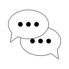 Chat bubbles symbols isolated in black and white