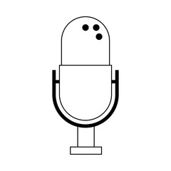 vintage microphone symbol in black and white