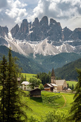 Spring mountains panorama of Italian Alps. Dolomites.